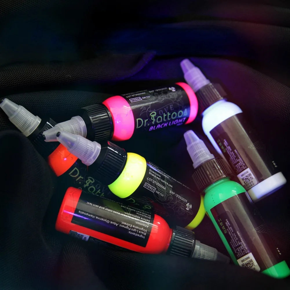 30ML High Quality Fluorescent Tattoo Inks Professional Permanent Makeup Body Microblading Easy Coloring Purple Light Pigment