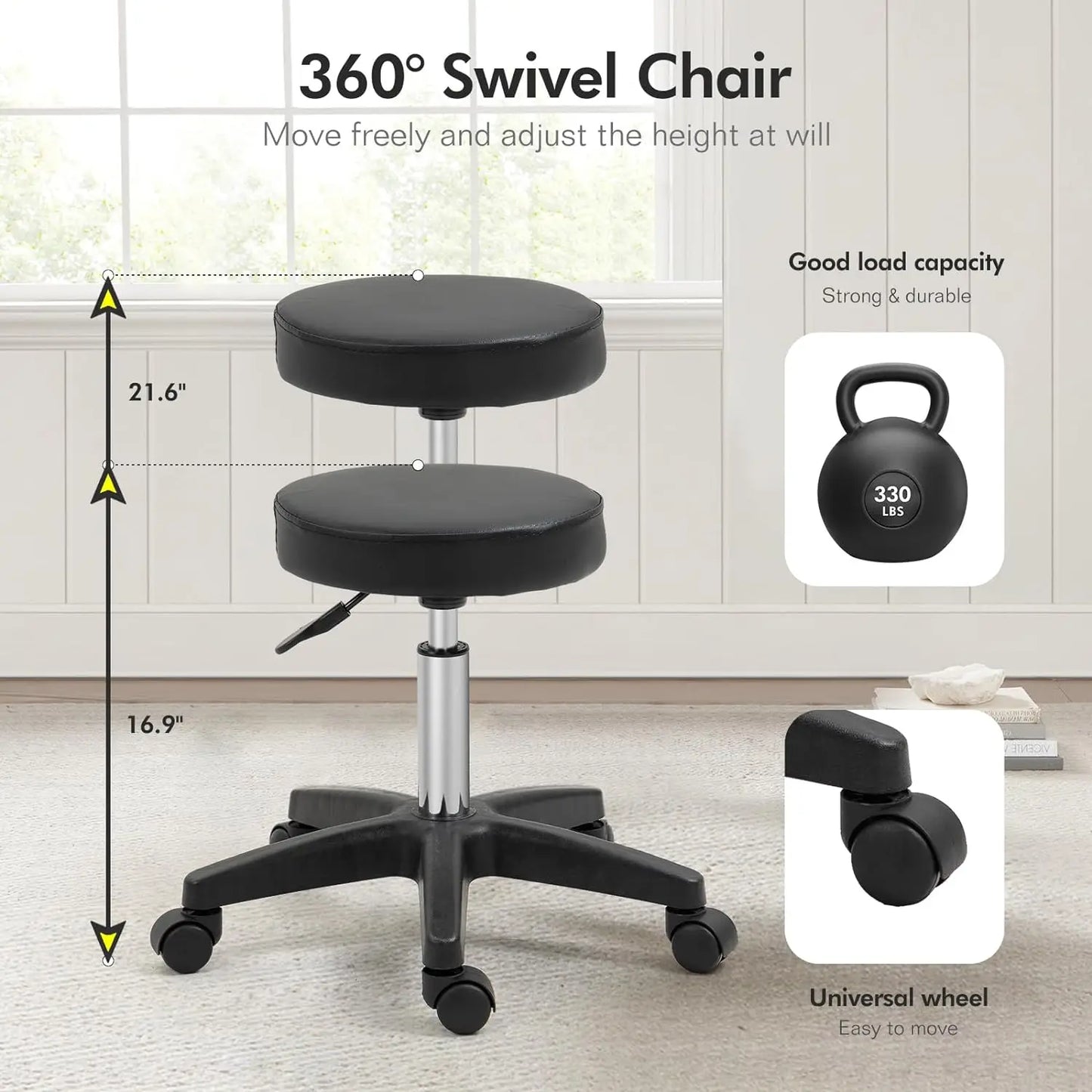Tattoo Chair for Clients,Adjustable Facial Massage Spa Salon Bed Eyebrow Chair,Folding Lash Bed w/ Stool,Storage Box,Light Black