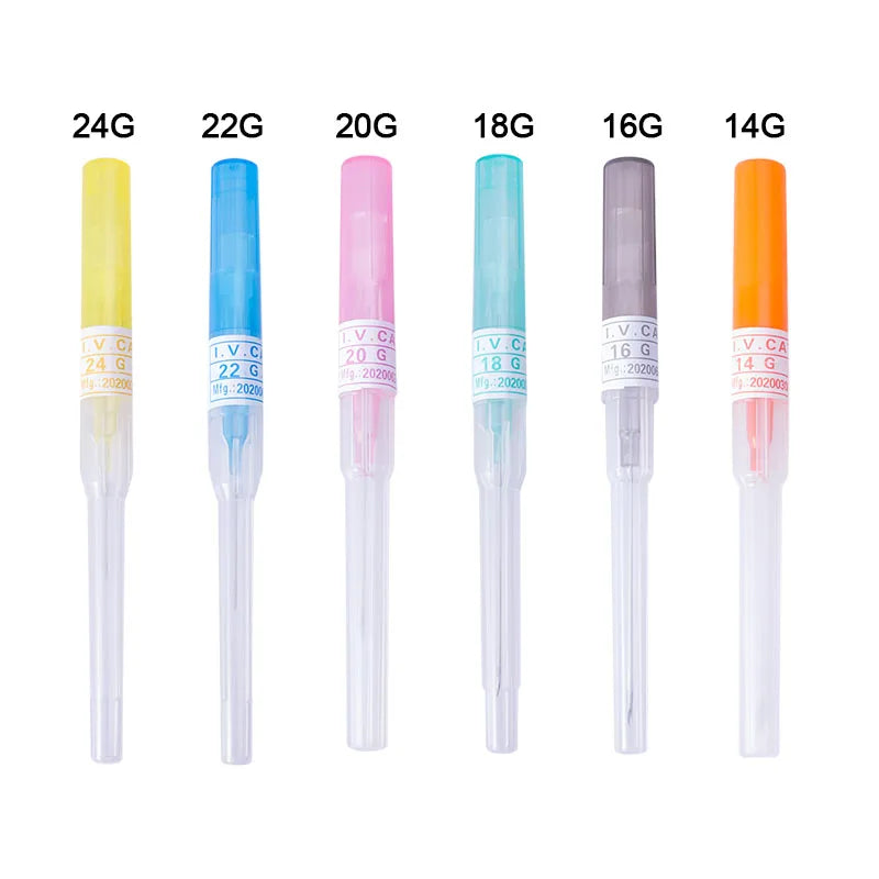 50pcs Disposable Professional I.V. Catheter Cannula Piercing Sterile Needle 14G 16G 18G 20G 22G Supply Ear Nose Nombril Mamlon