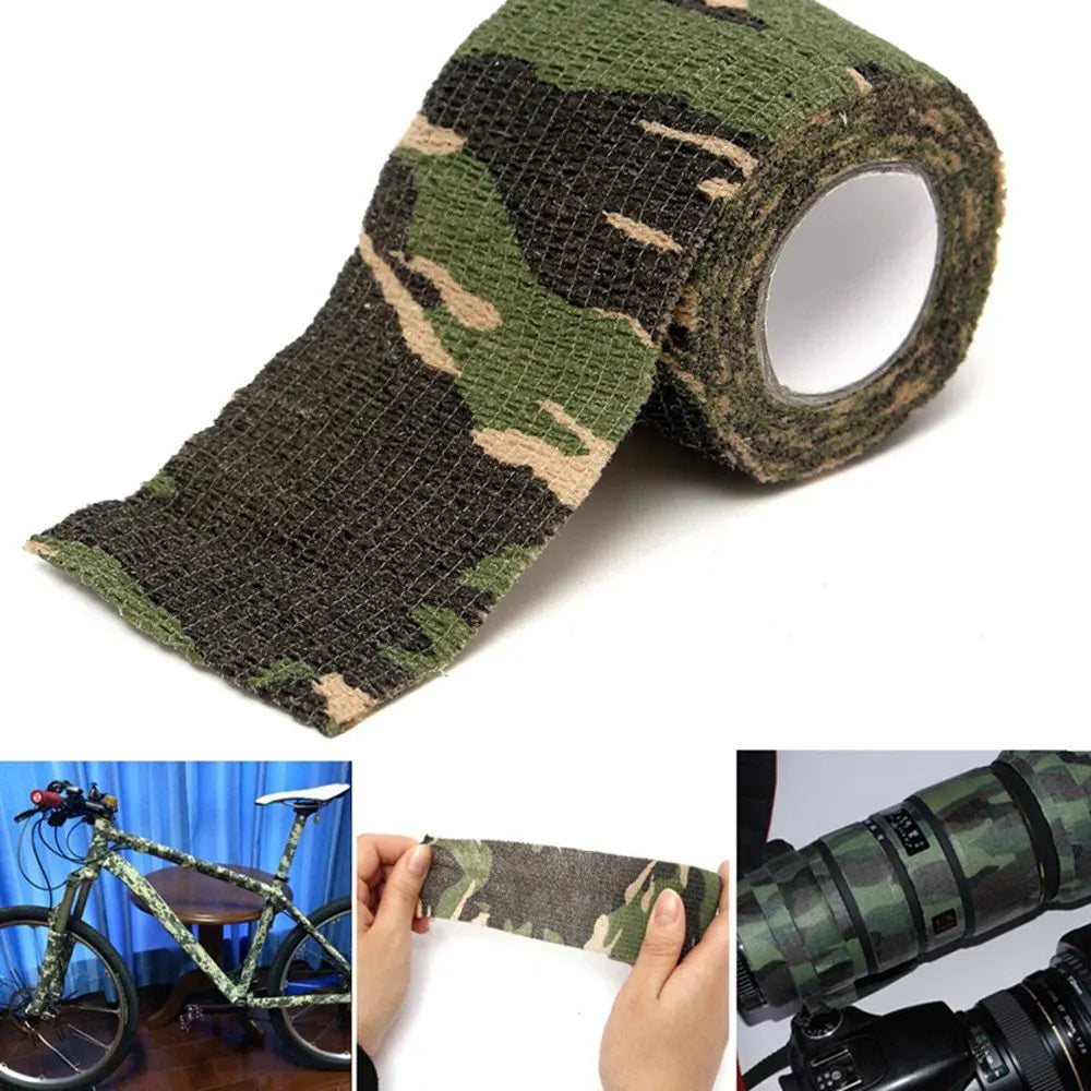 24pcs Camouflage Tattoo Grip Bandage Cover Elastic Wraps Tapes Nonwoven Self-adhesive Finger Protection for Tattoo Machine Pen