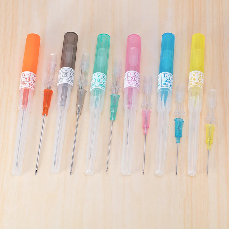 50pcs Disposable Professional I.V. Catheter Cannula Piercing Sterile Needle 14G 16G 18G 20G 22G Supply Ear Nose Nombril Mamlon