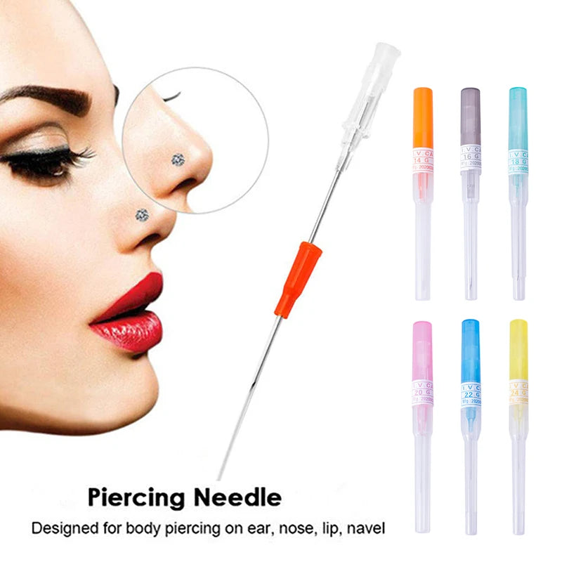 50pcs Disposable Professional I.V. Catheter Cannula Piercing Sterile Needle 14G 16G 18G 20G 22G Supply Ear Nose Nombril Mamlon