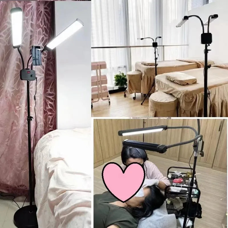 Double Arms LED Fill Light Photo Studio Long Strips LED Ring Lamp with Tripod LCD Screen 3200-5600K Photographic Selfie Lighting