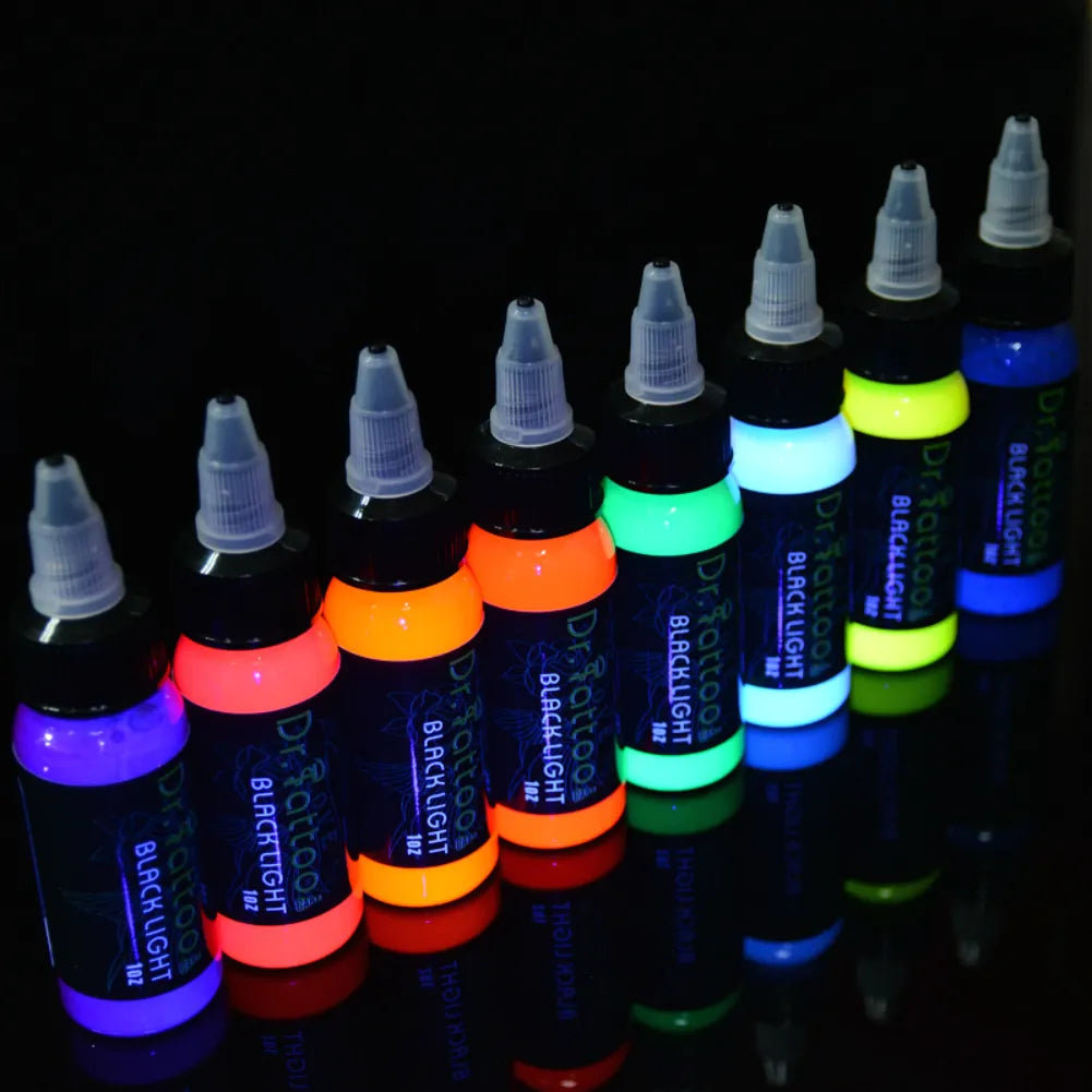 30ML High Quality Fluorescent Tattoo Inks Professional Permanent Makeup Body Microblading Easy Coloring Purple Light Pigment