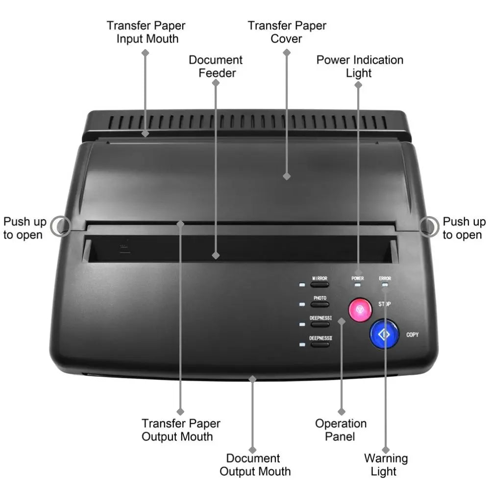 Tattoo Transfer Machine Professional Thermal Copier Stencil Transfer Printing For Normal Tattoo Paper Fast Transfer Low Noise