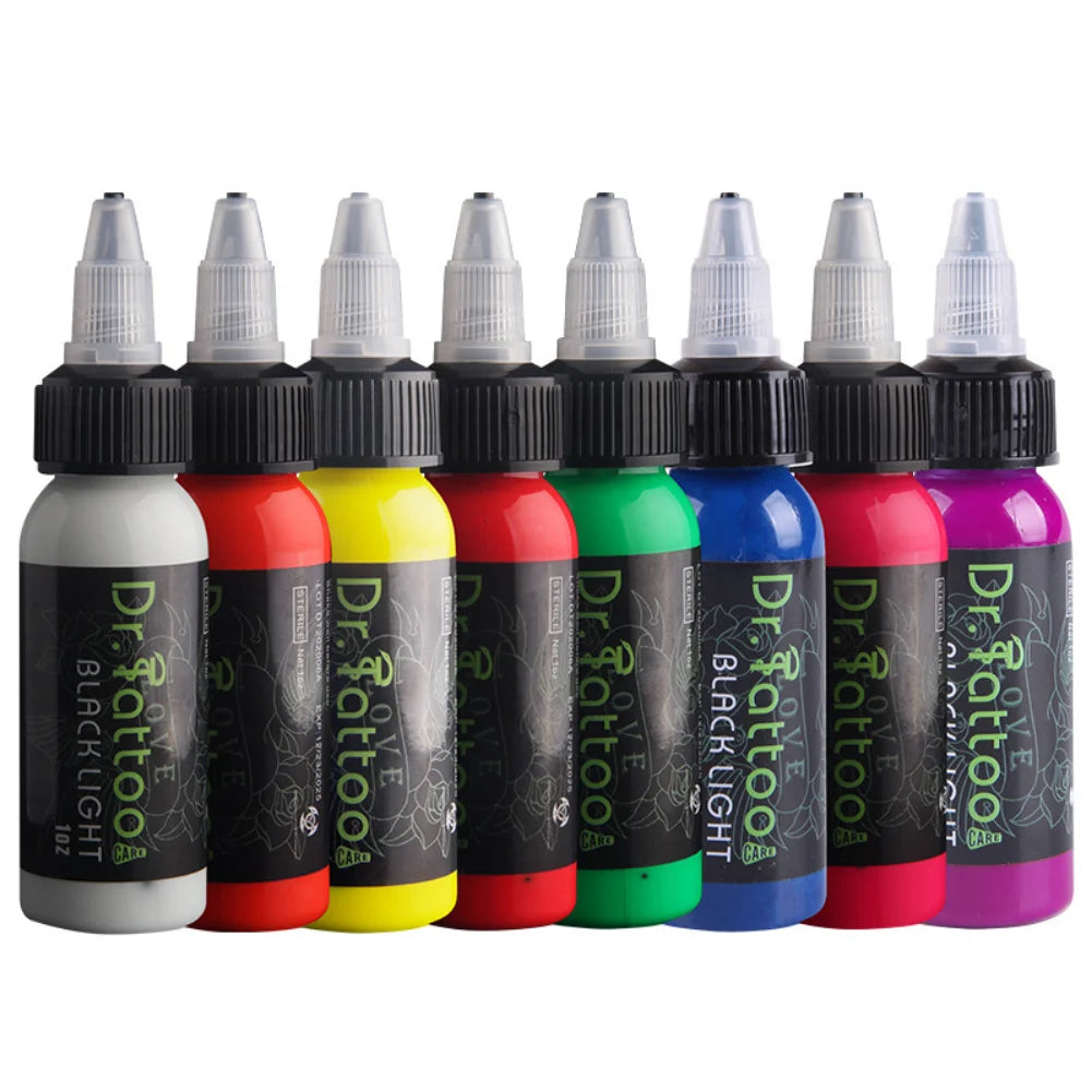 30ML High Quality Fluorescent Tattoo Inks Professional Permanent Makeup Body Microblading Easy Coloring Purple Light Pigment