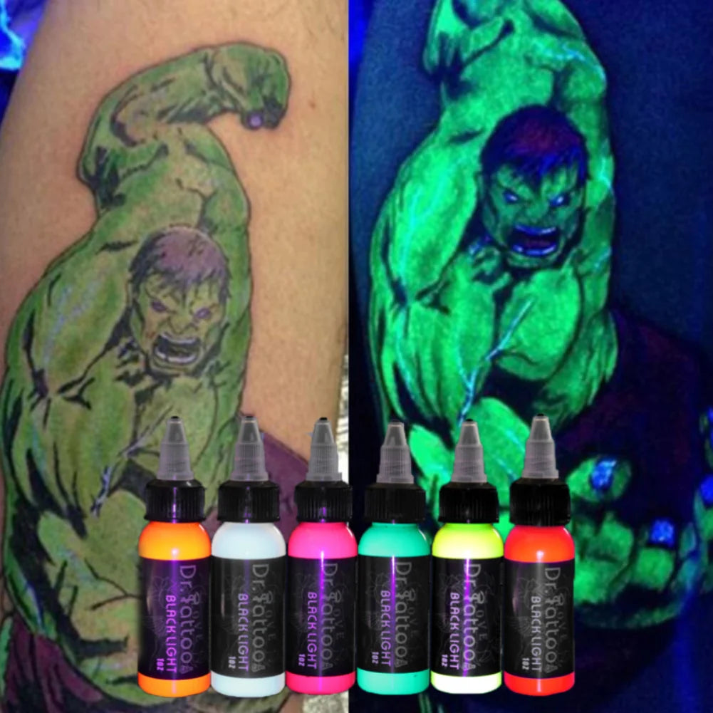 30ML High Quality Fluorescent Tattoo Inks Professional Permanent Makeup Body Microblading Easy Coloring Purple Light Pigment